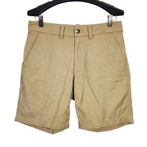 Lululemon The Works Short Mens 31 Khaki Beige Flat-Front Chinos Golf Performance